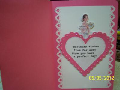 Ballerina Birthday Card Insert