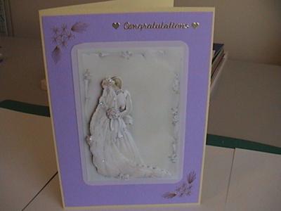 Wedding card with my first attempt at stitching