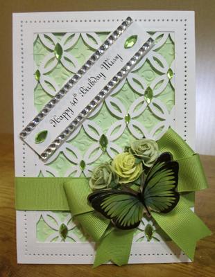 White and Green Birthday Card