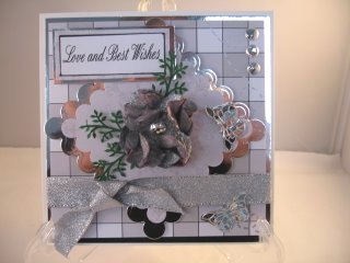 Grey and silver flower card