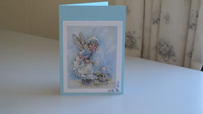 Blue Decoupage Fairy