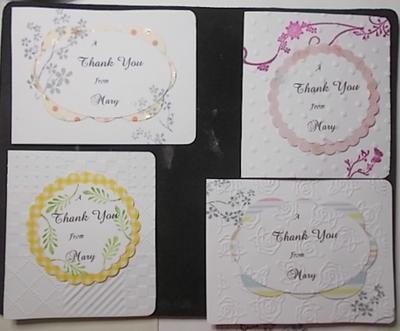 Thank you cards from Mary