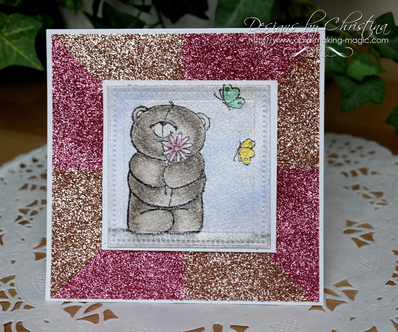Glitter background in pink and gold