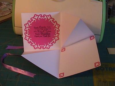 Inside of Pink Butterfly card